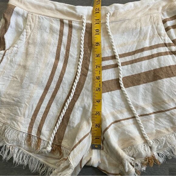 Rip Curl Shorts Brown Tan Cream Stripe Elastic Waist XL - Picture 8 of 10